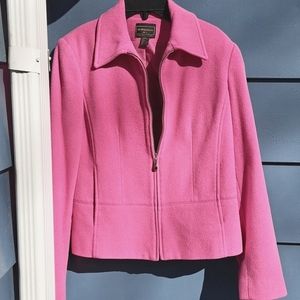Zip up Jacket by Versions by L in Fuschia Pink color